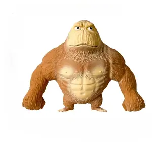 Stretchy Rubber Gorilla Plush Toy Soft Monkey Squeeze Stress Relief Decompression Squeeze Perfect Gift for Kids Adults Kawaii Style Cute Animal Squishy Kawaii Squishies