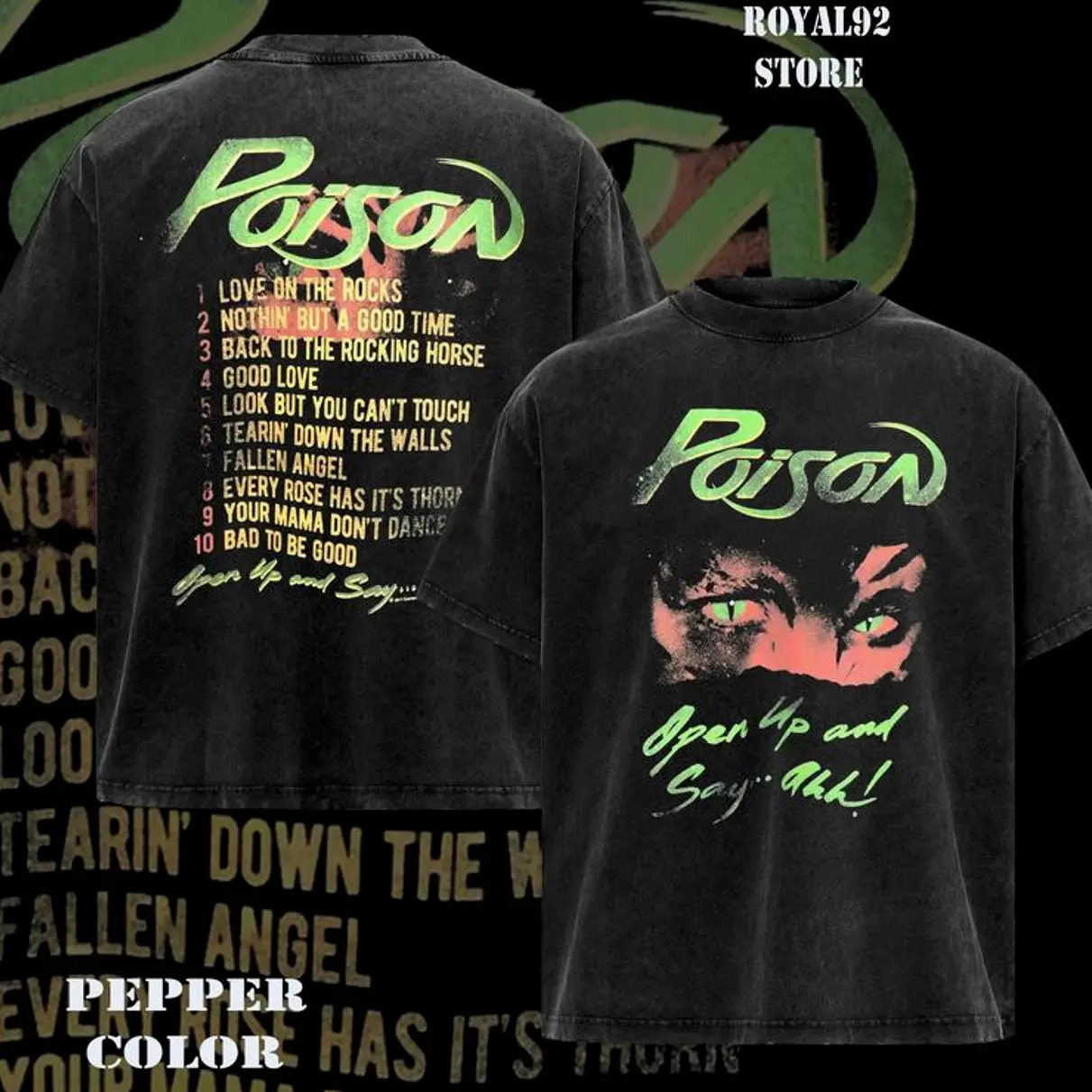 Vintage Poison rock band Shirt , Trendy Shirt, Beach Tee, Neon Festival Shirt, Summer Birthday Gift Teen Casual Comfort S