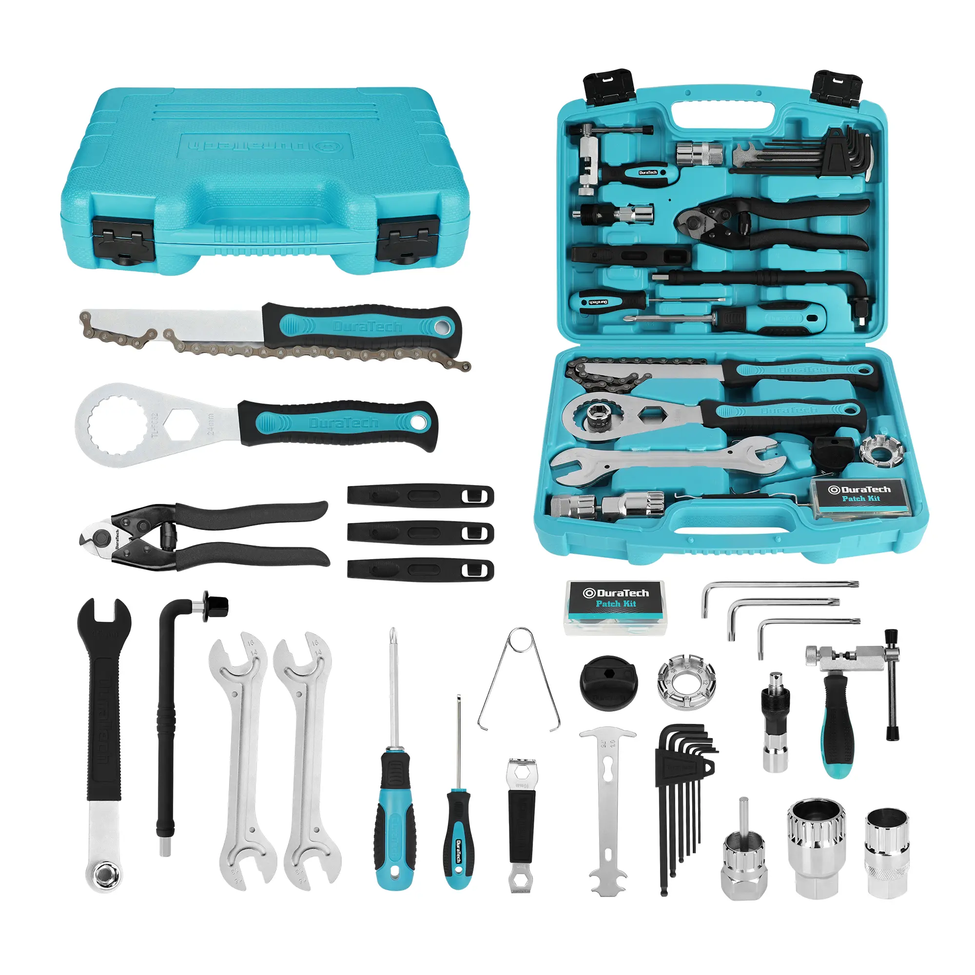 #summersale DURATECH Bike Repair Kit, Complete Bicycle Tool Kit with Storage Case, Bike Tools for Mountain & Road Bikes – Chain, Tire, Brake, and Pedal Maintenance Set, Great Gift for Men, Women