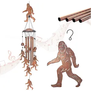 Bigfoot Wind Chimes Outdoor Big Foot Sasquatch Gifts for Men/Women/Dad/Grandpa Birthday Gift Memorial Gift Metal WindChimes for Outside/Indoors, Home, Lawn, Porch, Patio, Garden Decor, Yard Decoration
