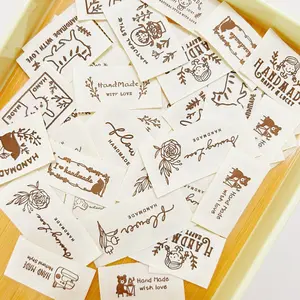 100PCS Mixed Handmade Fabric Labels for DIY Crafts, Sewing Tags for Designs, Perfect for Decorating Projects, Sewing Supplies Accessories