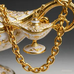 Aladdin Magic Lamp Russian Wish Light Thousand and One Nights Blessing European Decor Mini Gift, Unique Home Ornament & Collectible Item