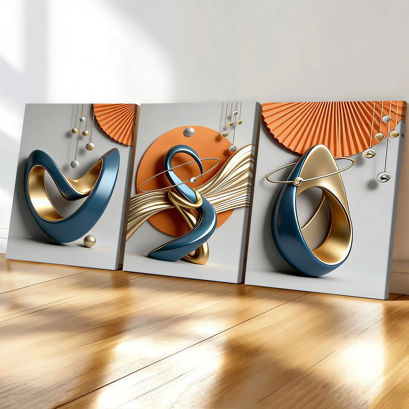 3-count wooden frame canvas, Hanging wall art, modern geometric art poster, abstract art decoration, Modern Home Decor, living room wall decoration, family poster, suitable for bedrooms, offices, corridor art, Modern Art Design