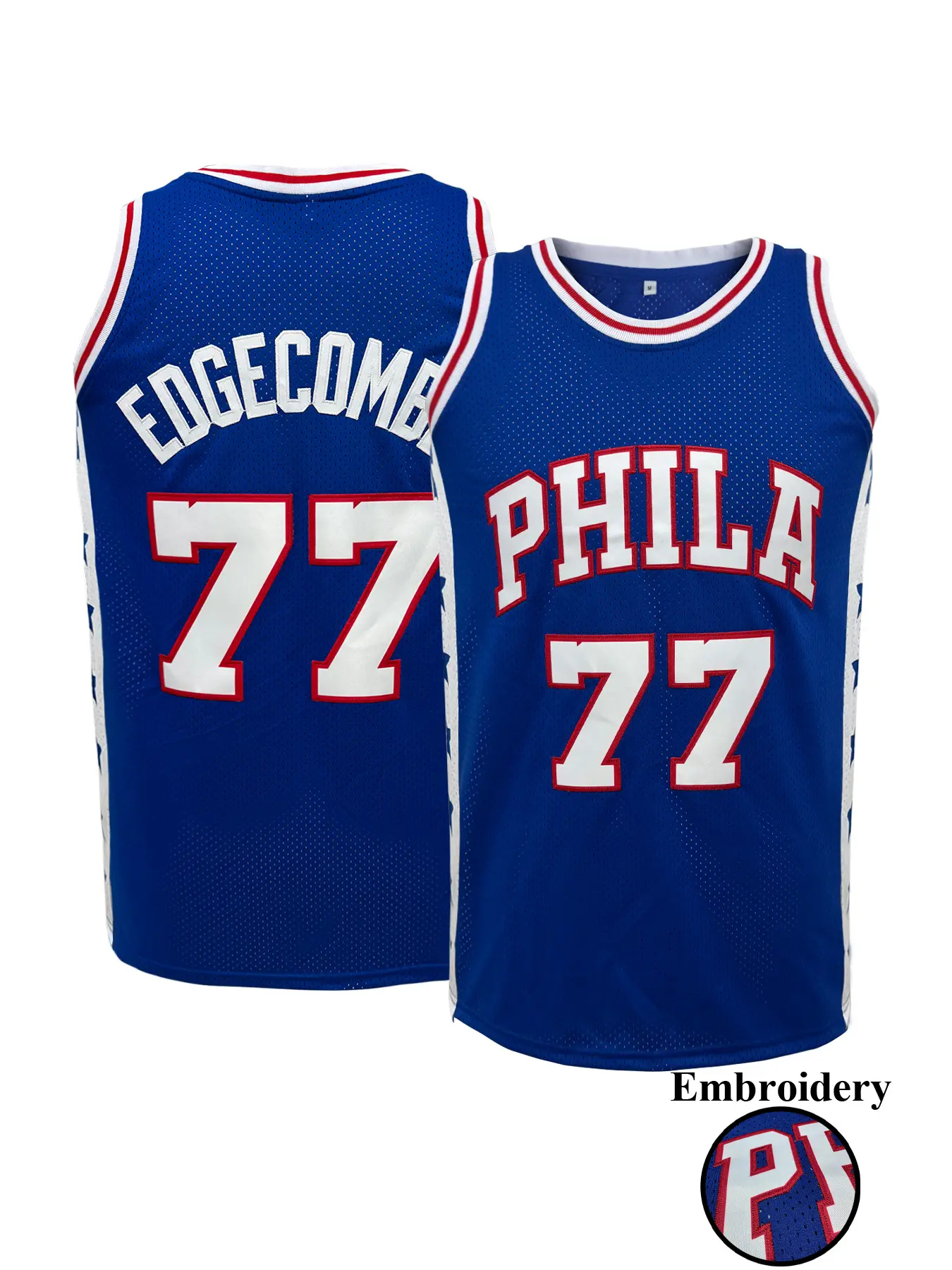 Men's Philadelphia #0 Embroidered Basketball Lightweight Jersey, V Neck Pullover Comfortable and Breathable Tank Top, Unisex Style,Gift for Training,Thanksgiving,Christmas,New Year
