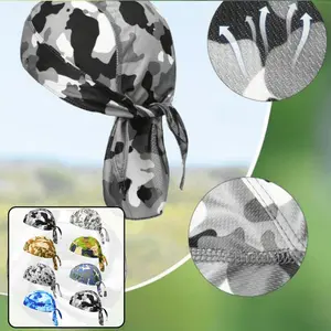 8-Pack Unisex Sweat-Wicking Skull Caps, Cooling Liner Headbands for Cycling & Motorcycle Use, Soft Hair Wraps