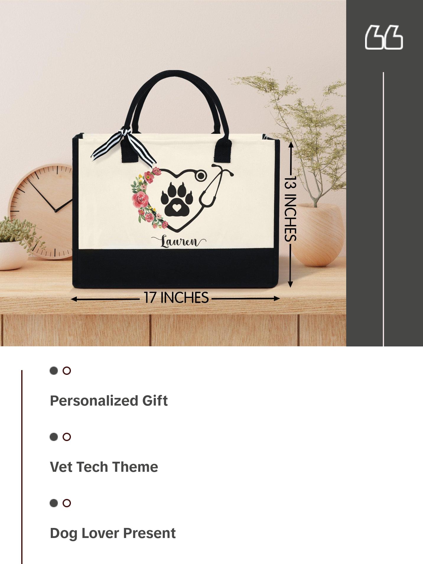 Personalized Veterinary Technician Tote Bag - Vet Tech Bag, Gift for Vet Tech Week, Veterinarian Tote Bag, Gift For Dog Lovers Bag TQN1862TTH Personalized Veterinary Technician Tote Bag - Vet Tech Bag, Gift for Vet Tech Week, Veterinarian Tote Bag, Gift For Dog Lovers Bag TQN1862TTH