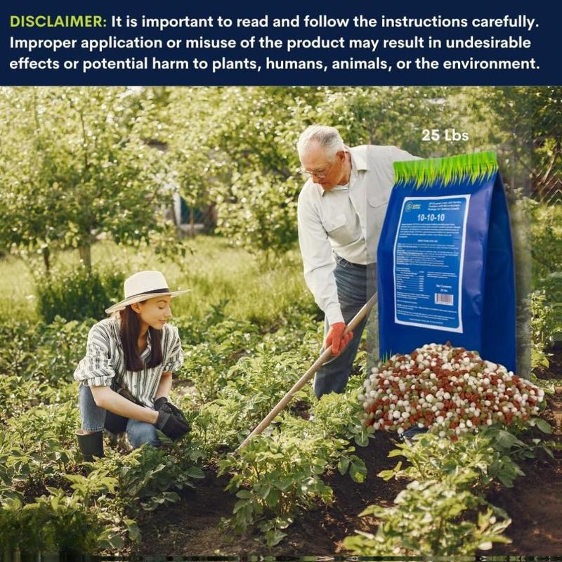 Supply Solutions 10-10-10 Complete Lawn & Garden Granular Fertilizer with Micronutrients Balanced NPK Plant Food for Soil Health Blooms Roots Safe for Vegetables Fruits Lawns 25 Pounds