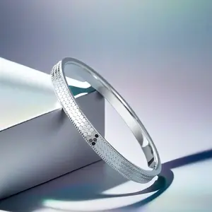 Solid Silver s999 bracelet Sterling Silver bracelet Ladies closed-mouth bracelet for girlfriend birthday holiday gift Silver weighs 23 g /0.81 oz