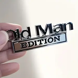 Old Man Edition 3D Metal Badge Emblems,Car Truck Decals for Fender, Tailgate & Bumper,Heavy Duty Automotive Stickers Nameplate for SUV, Jeep, Off-Road Vehicles