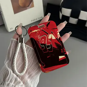 Lightning 95 Pattern Design Plastic Id Card Holder With Lanyard for Doctors, Nurses, Students-Bus Card Case, Campus Card Protector Perfect Halloween Christmas Gift