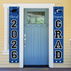 A set of 2026 graduation door banners, suitable for any school or grade level, makes the perfect decoration for Class of 2026 graduation parties.