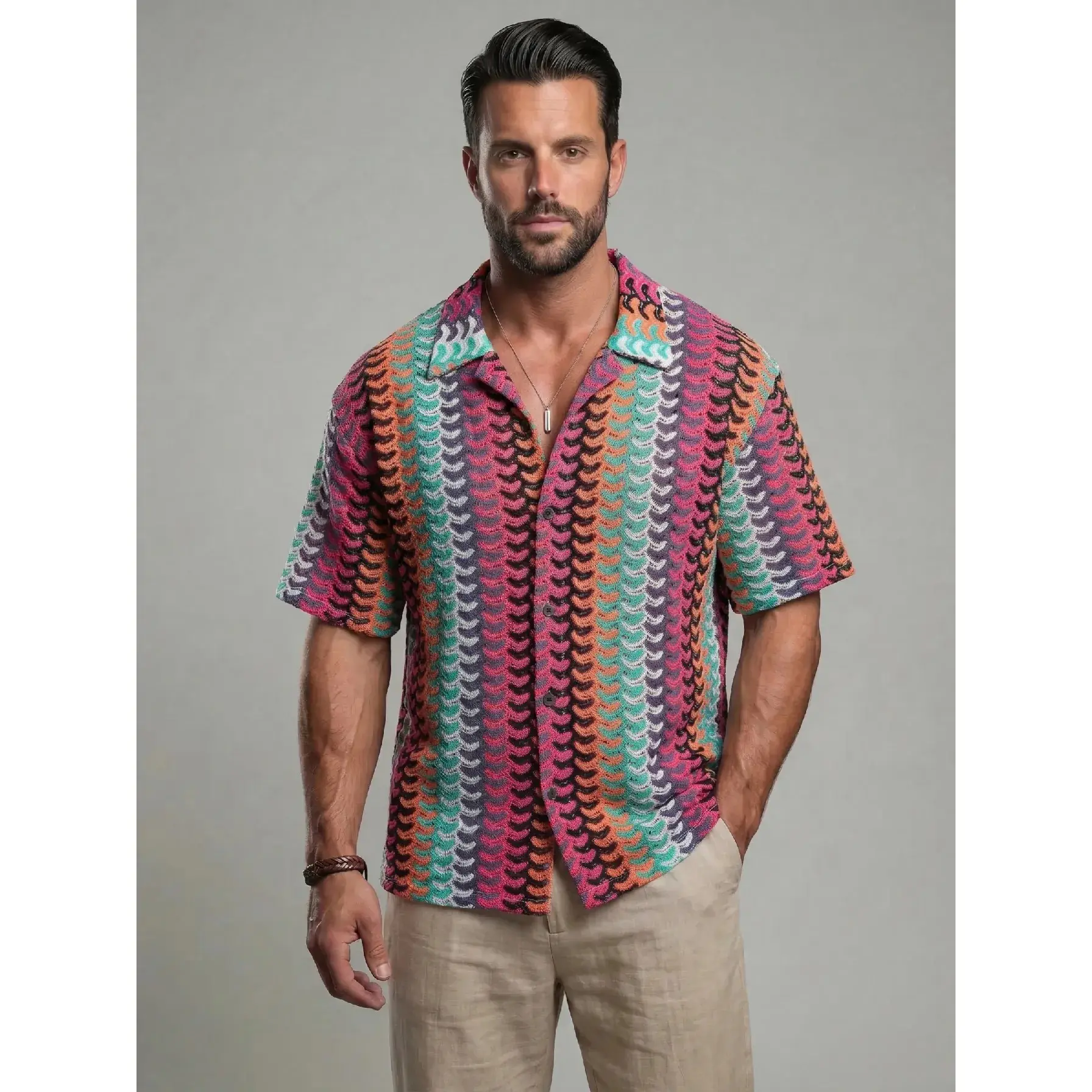 KZZ 2026 New Summer Men's Collection: Men's Knit Shirt with