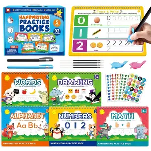 Magic Grooved Writing Practice Books for , Large Grooved Handwriting Copybook,  Learn to Write Number Letter  Tracing Workbook for  Ages 3-8, Birthday Gifts Toys