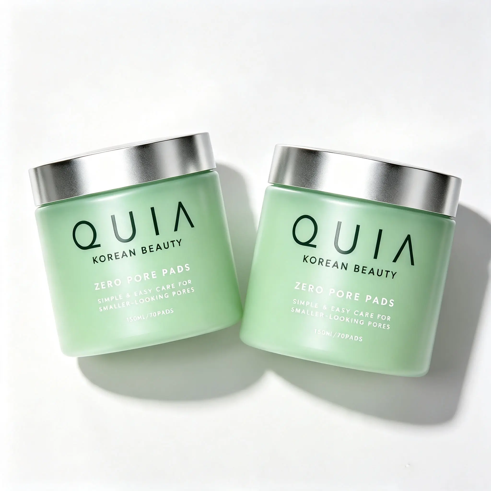 2PCS QUIA Dual-Action Toner Pads 70pcs | Korean PHA Exfoliating Facial Pads | Gentle Hydrating Skin Prep | Daily Cleansing Pads for Smooth Glow Skin