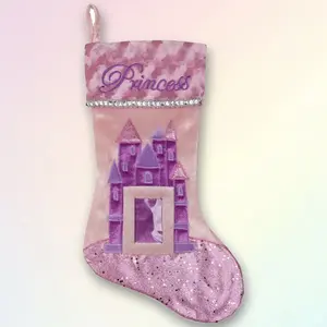 Northlight 20" Pink and Purple Glter Princess Christmas Stocking