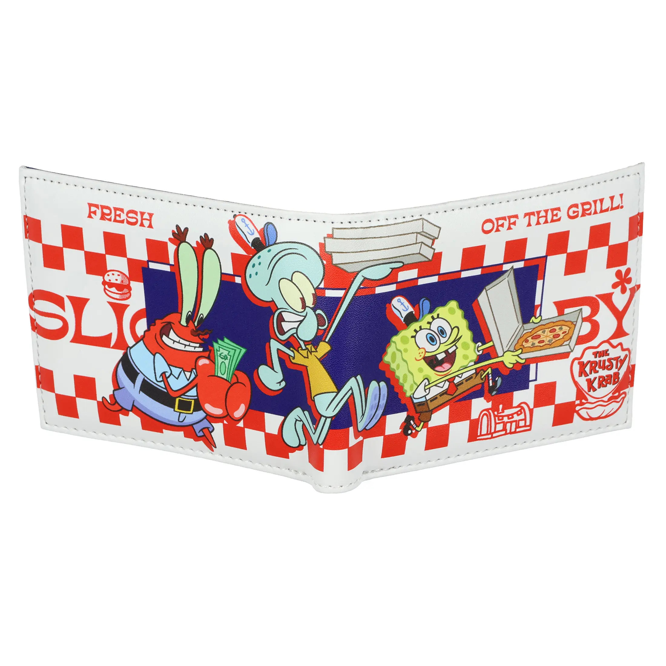SpongeBob Squarepants The Krusty Krab Fresh Off The Grill Bi-Fold Wallet  with ID Window Card Slots and Bill Sleeve - TikTok Shop