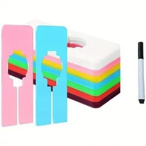 6pcs Colorful Closet Dividers for Hanging Writable Clothes, Durable Plastic Racks, Reusable Closet Separators for Organized Storage Solutions