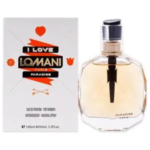 Lomani I Love Lomani Paradise Women's EDP Spray - 3.4 fl oz, Citrus-Infused Jasmine-Themed Fruity Perfumed Fragrance, New in Box, Citrus-Infused Women's Fragrance, Jasmine-Themed Women's Fragrance