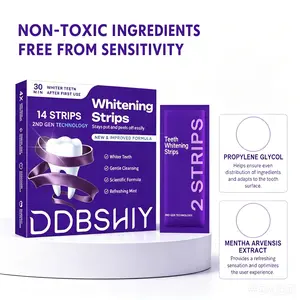 Mild Gentle Mint Purple Teeth Whitening Strips - 14 Pairs (28 Pieces) 14-Day Oral Care Kit, Improved Daily Dental Brightening Formula, Cleansing for Sensitive Teeth teeth whitening purple whitening strips
