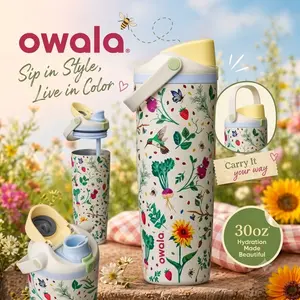 Owala 30oz FreeSip Sway Vacuum Insulated Water Bottle, New Mother's Day Garden Kitchen Drinkware