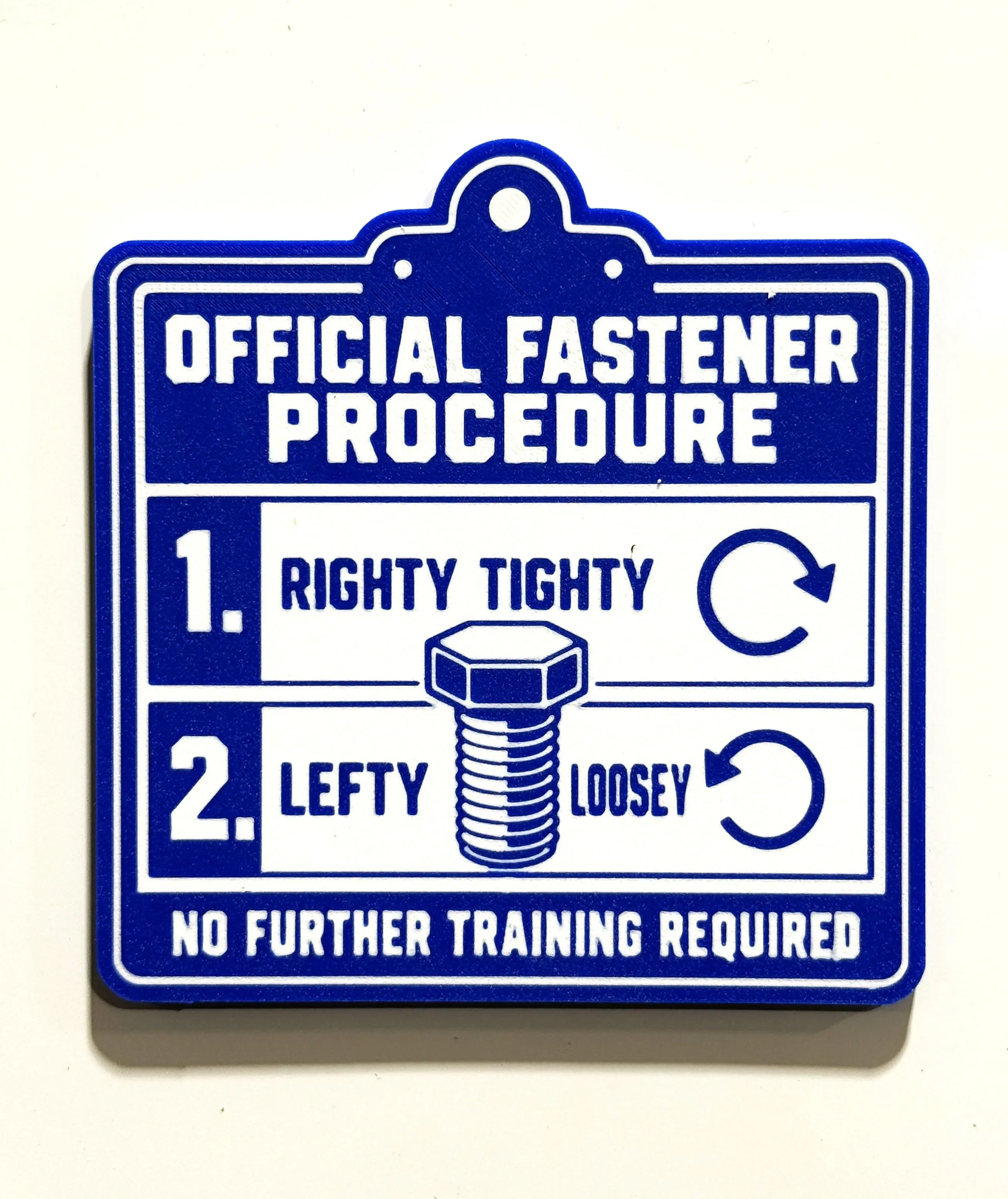 Official Fastener Procedure  Shop Gag Gift Magnet Durable 3D Print with Strong Flat Magnets Perfect Father's Day Gift for Metal Cabinet Toolbox Fridge Entry Door or Garage Decor dad gift humorous funny wall art sign novelty Eye Guy