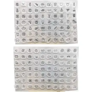 2pcs/Set Different Things Daily Life Clear Stamp for Card Making Decoration and Scrapbooking 11x16cm