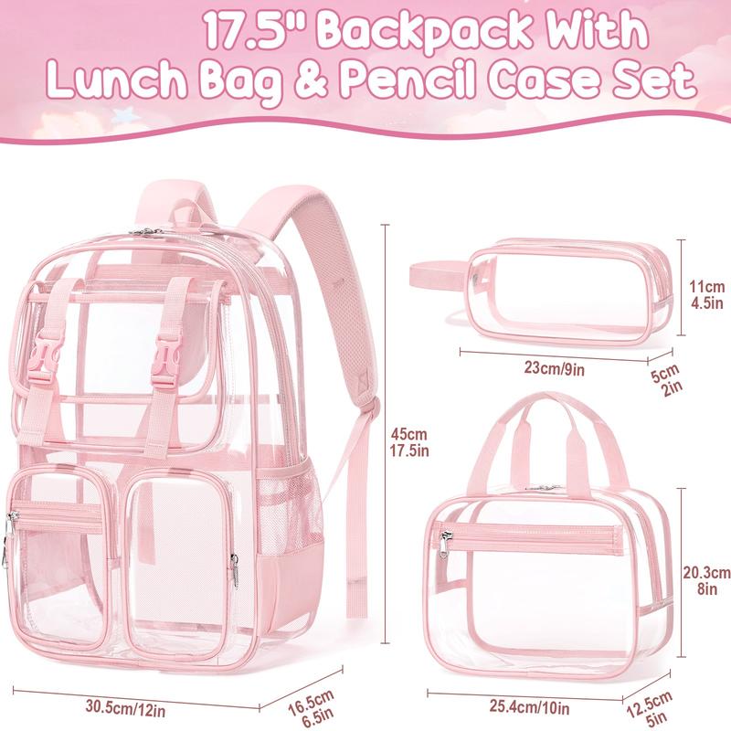 Product Introduction of Fimibuke Waterproof Clear Backpack 3PCS Set with Lunch Box & Pencil Case – Lightweight School Backpack Stadium Approved for Elementary, Middle & High School Students TikTokShopBacktoSchool 1