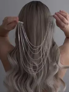 Women's Rhinestone Hair Clip, Minimalist Layered Tassel Design, Elegant Headpiece for Women, Perfect Accessory for Any Occasion