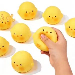 Little Yellow Chicken Wet Soft Slow Rebound Toy, Sticky Texture Pinch and Stress Relief Toy, Cute Desktop Stress Relief Pinch and Stress Relief Toy, 3.14-inch Diameter Slow Rebound Ball, Children and Adults Stress Relief and Release Toy