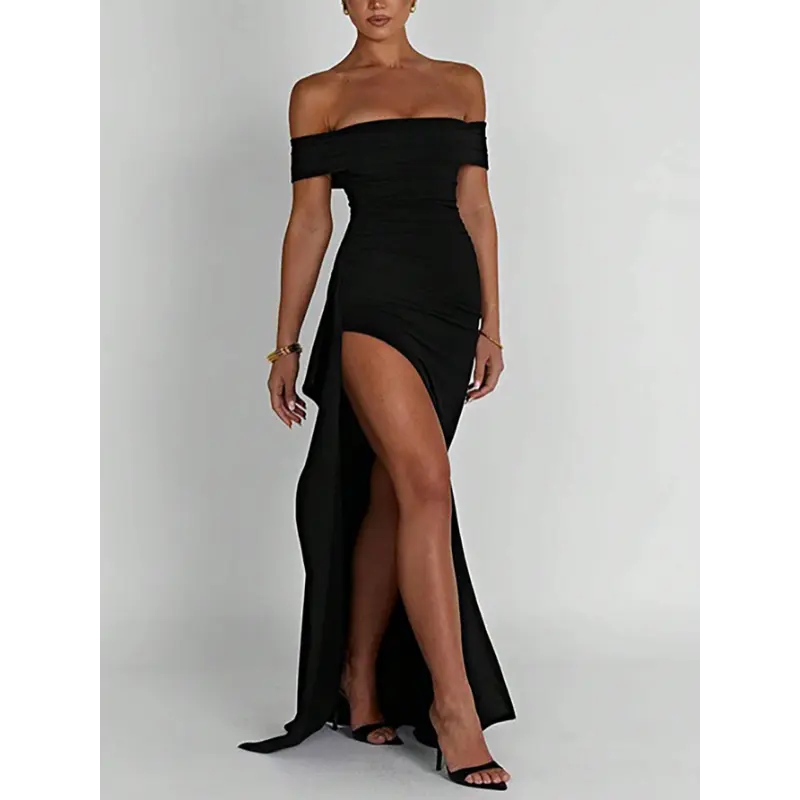 slim fit dress slacks Applique Short Sleeveless Slit Dress by Juliet JT912A Red / 12 main image 1