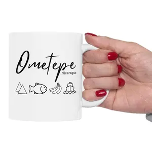 Ometepe Nicaragua Ceramic Mug, Nicaraguan Gift, Ometepe Trip Souvenir, Nica Tourist Present, Central America Coffee Mugs,