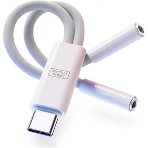32-bit/384kHz Hi-Fi DAC, USB-C to Dual 3.5mm Headphone Jack Hi-Res Audio Adapter Splitter, Male to Female USBC to 2 Aux, 48kHz Mic Input Supported, 1-in-2-Out High-End Stereo Y-Splitter