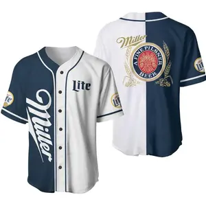 ML Lite Button Baseball Jersey, Beer Lovers Jersey Unique Design, Top Jersey