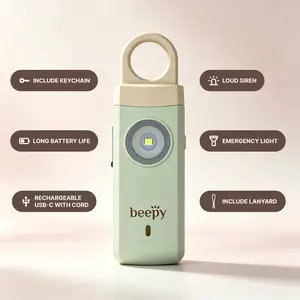 Personal Safety Alarm with LED Flashlight – Include Strap and Keychain