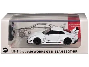 Nissan 35GT-RR "LB-Silhouette Works GT" RHD (Right Hand Drive) White with Extra Wheels 1/64 Diecast Model Car by CM Models