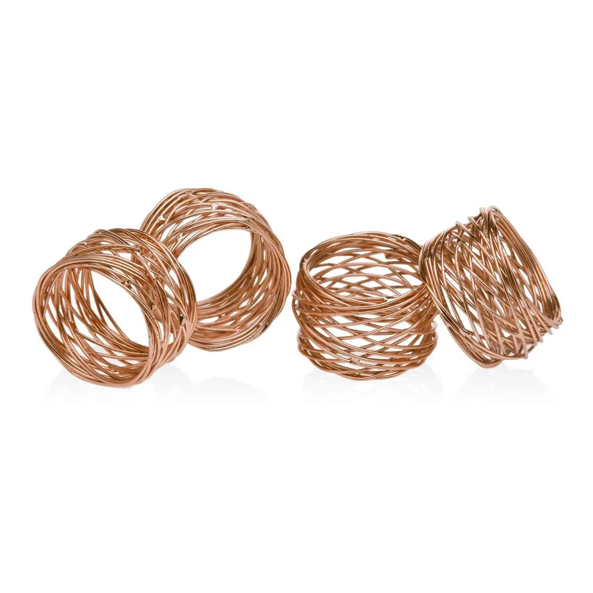Godinger Art Copper Mesh Napkin Rings - Handcrafted Round 4-Piece Set, Affordable Prices Home & Festive Party Tableware Accessory, Wedding Gift Option, Set Of 4
