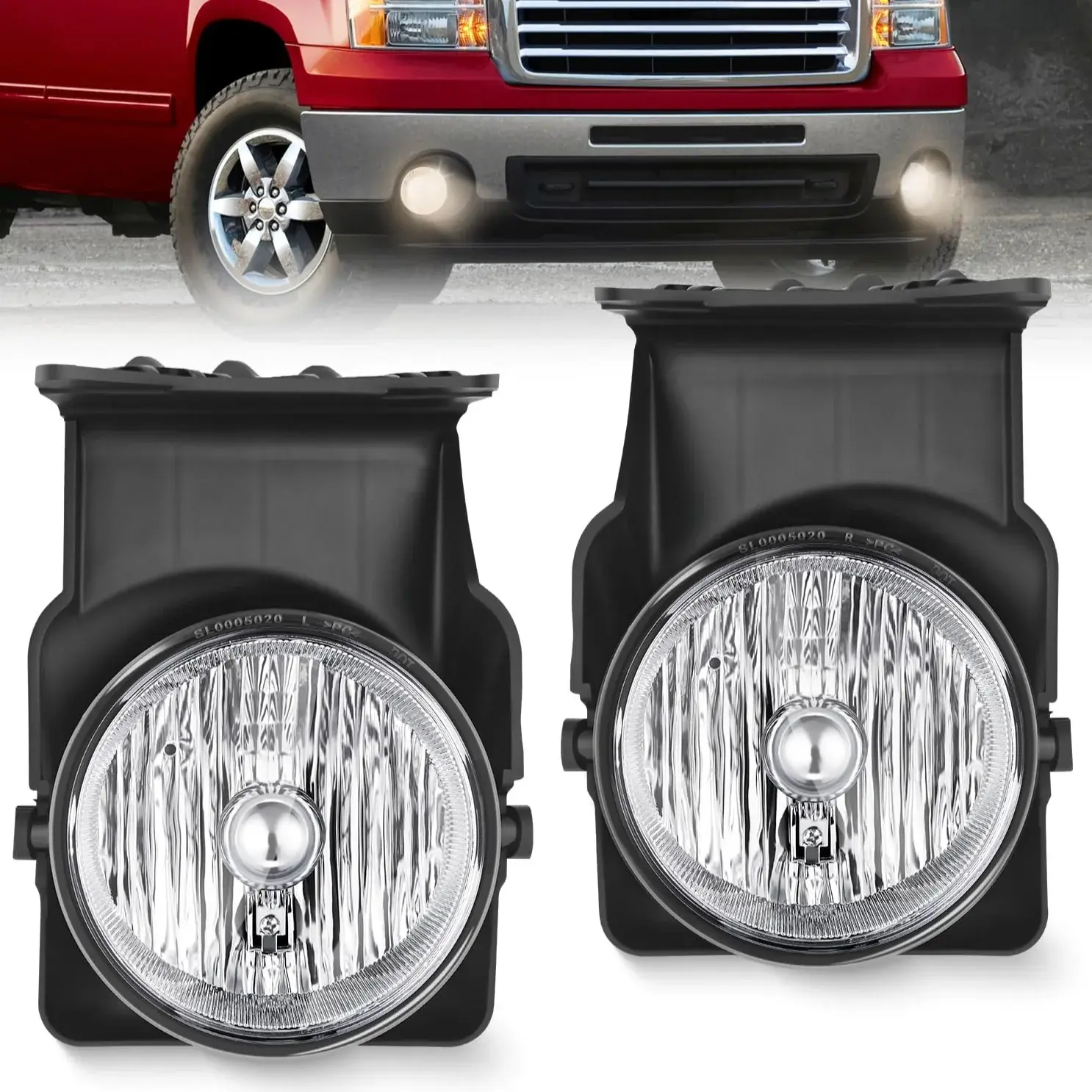 Nilight Replacement Fog & Driving Light Assembly for 2003-2009 GMC Sierra Trucks - 1500, 1500HD, 2500, 2500HD, 3500, 2007 Sierra Classic