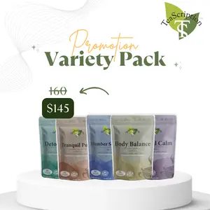 Teascription Wellness Herbal Tea Variety Pack Organic Vegan Gluten-Free Non GMO Caffeine-Free Detox Tranquil Pu Stumber S Body Balance Calm