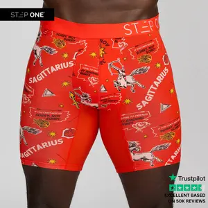 Step One Men's Boxer Brief - Sagittarius, Anti-Chafe, Breathable Bamboo Fabric, UltraGlyde Panels, Hidden Elastic Pouch, Premium Underwear, Athletic Daily wear
