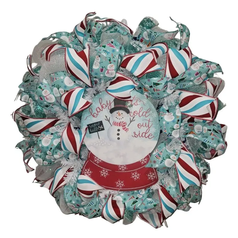 Snowman Door Wreath, Christmas Wreaths, Christmas Decoration, Snowman Decoration for Home, Christmas Door Decoration, Snowman Christmas Gift
