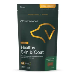 VetriScience Derma Strength Skin & Coat Supplement for Dogs (70 soft chews)