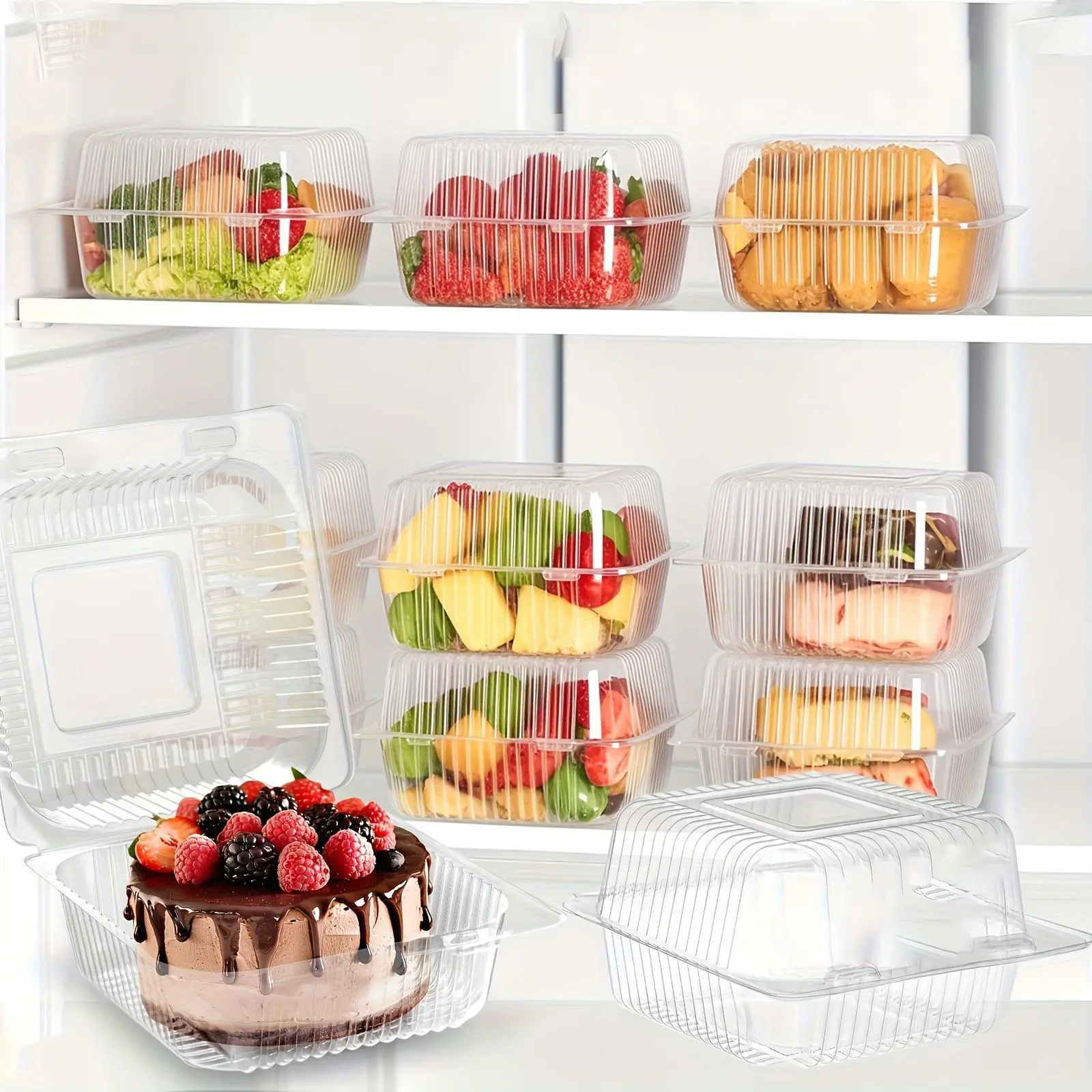 100pcs Individual Square Plastic Cupcake Boxes Containers, Single Clear Cupcake Container, Cupcake Inserts for Muffins and Pastries, Can Be Used As Gift for Mom, Gift for Girlfriend, Easter Gift, Gift Box, Mother's Day Gifts