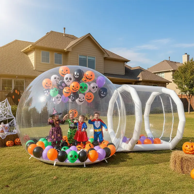 3m PVC Bubble Dome Inflatable Bouncy Castle, Outdoor Children's Playhouse with Easy Setup, for Christmas, Kids' Birthday Party Events
