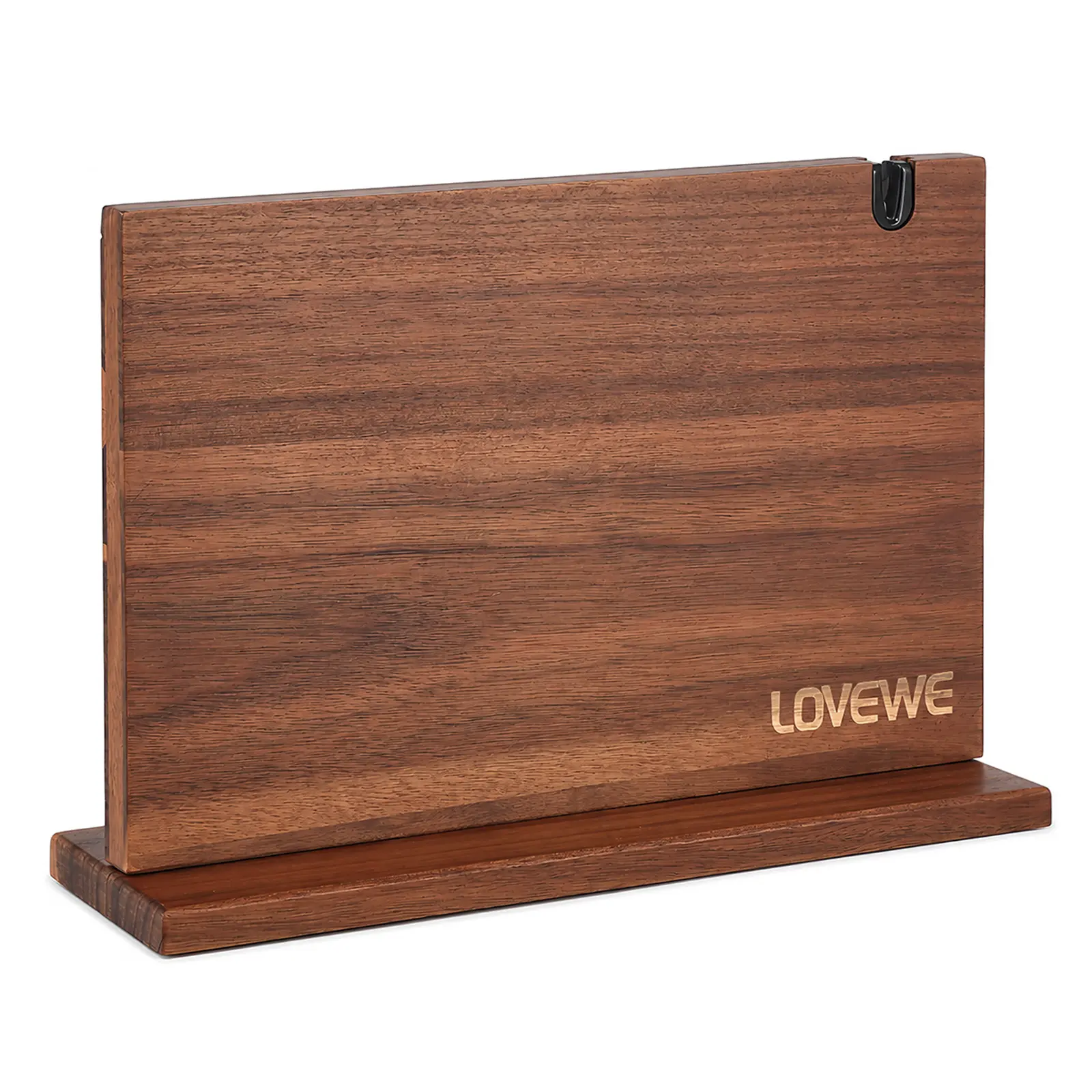 LOVEWE Wooden Magnetic Knife Holder 15x9" – Double-Sided Knife Holder with Strong Magnet & Built-In Sharpener – Space-Saving Magnetic Knife Block Gift for Home Kitchens & Cooking Lovers