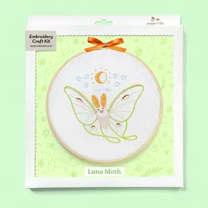 Luna Moth embroidery kit