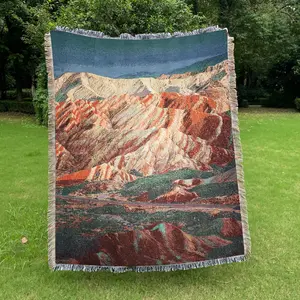 Urban topography Pattern Design Bohemian Bed Blanket - Yarn Thick Breathable with Tassels for Home Decor Sheet Living Shawl Tapestry Yoga Couch Sofa Chair Tablecloth Garden Office Travel Outdoor Camping Picnic Not Printed No Faded No Pilling