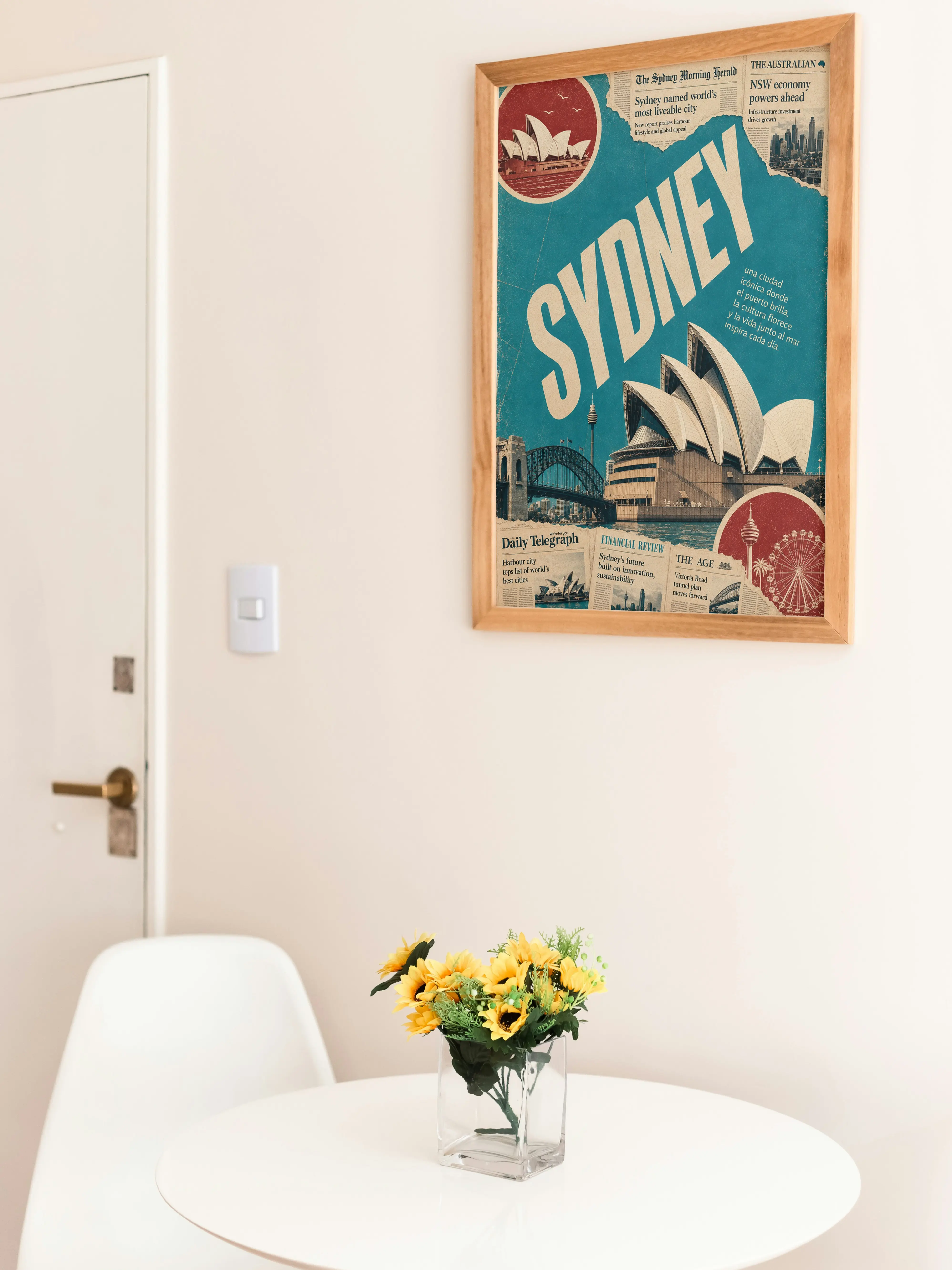 Vintage Sydney Travel Poster - Premium 220g Hybrid Paper Retro Australia Scrapbook Wall Art Print for Room Decor (10mil, Unframed)