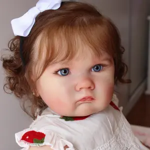 TopLink 24inch 60cm Realistic Cloth Body Doll with 3D-Painted Skin Vascular Veins Soft Vinyl Reborn Baby Girl Princess for Birthday Gift Rebornbabydoll