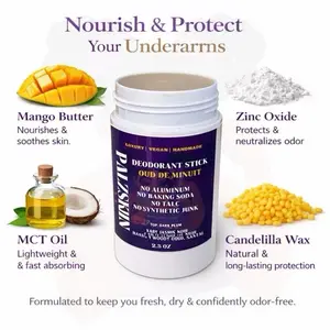 Palzskin Deodorant Stick - All-Natural Vegan Aluminum-Free Plant-Butter Formula for Sensitive Skin 12-Month Shelf Life Smooth Glide Organic Body Care