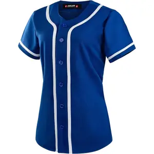 BJW80 Series Women's Baseball Jersey Softball Jersey Button Down Shirts